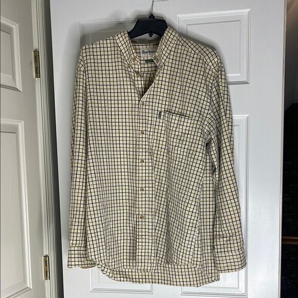 Barbour Men's Cream Check Shirt.  Large - Picture 1 of 4